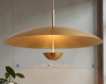 Modern Italian Sputnik Light, Antique Brass Flush Mount Chandelier