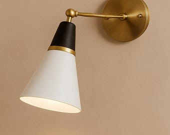 1950s Italian Brass Wall Sconce | Stilnovo Diabolo Cone Light