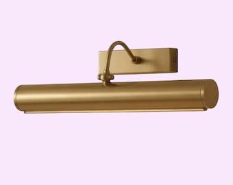 Mid Century Modern Brass Picture Light Wall Sconce Handmade Art Display Lamp Vintage Style Gallery Lighting Fixture