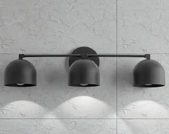 3-Bulb Brass Vanity Light | Mid-Century Modern Bathroom Fixture