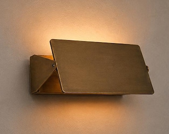 Handcrafted Solid Brass Wall Sconce | Adjustable Mid-Century Modern Globe Wall Light | Geometric Brass Accent Lamp