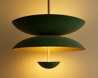 Mid-Century Modern Chandelier – 3-Light Sputnik Pendant, Brass Flush Mount, Retro Lighting Fixture