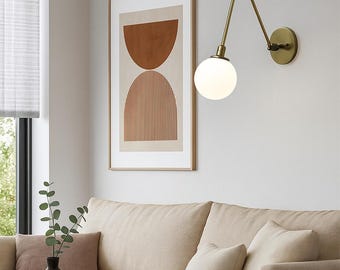 Solid Brass Wall Sconce: Mid-Century Modern Vanity Light