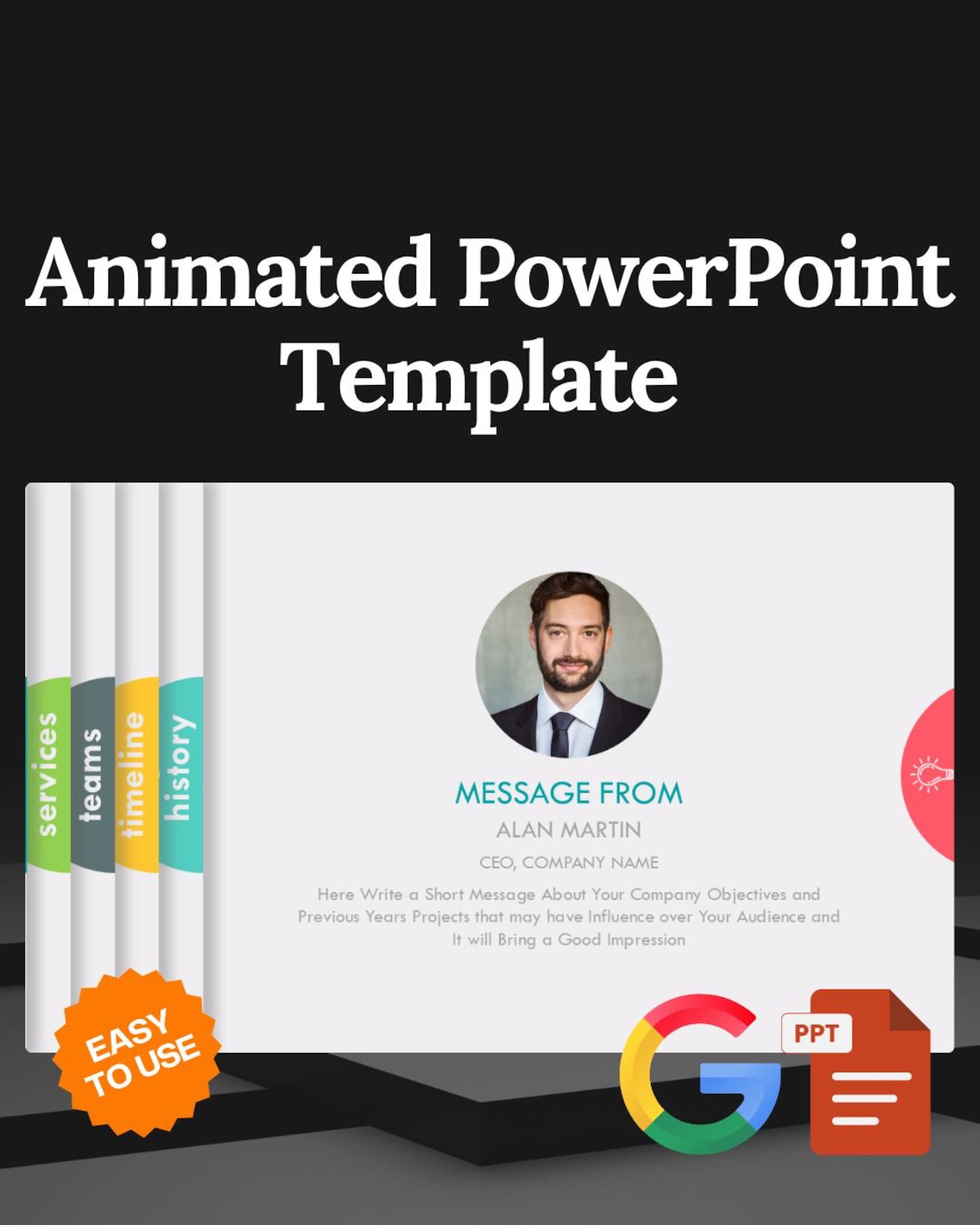 Animated Powerpoint Template: Modern Presentation Slides (digital ...
