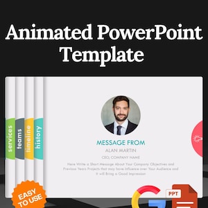 Animated PowerPoint Template: Modern Presentation Slides (Digital Download PPTX & Google Slides Link)