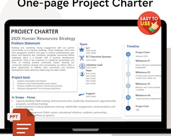 Project Charter PowerPoint Template: Professional One-Page Design (PPTX Download)