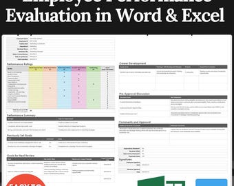 Employee Performance Review Template: HR Appraisal (Word & Excel Files)