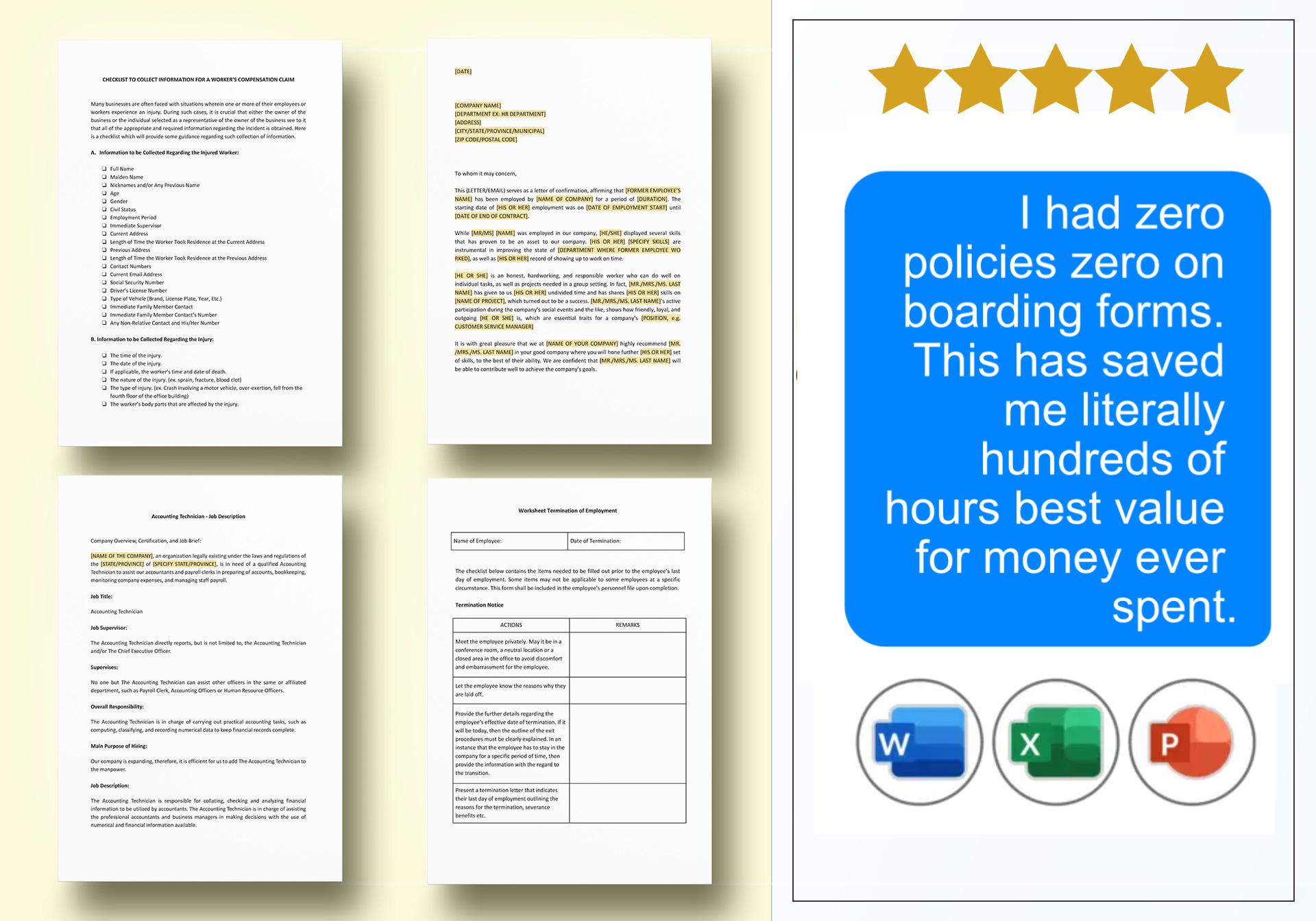 Employee Performance Review Template: HR Appraisal (word & Excel Files ...