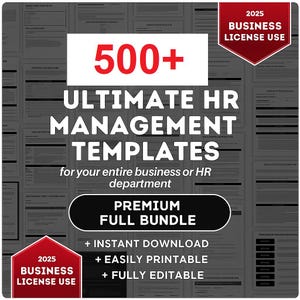 COMMERCIAL LICENCE Use Human Resources Templates HR Templates Employee Onboarding Template: Handbook, Forms, Policies, Checklists, Reviews