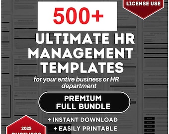 500+ HR Templates: Employee Onboarding, Performance Reviews (Commercial Licence)
