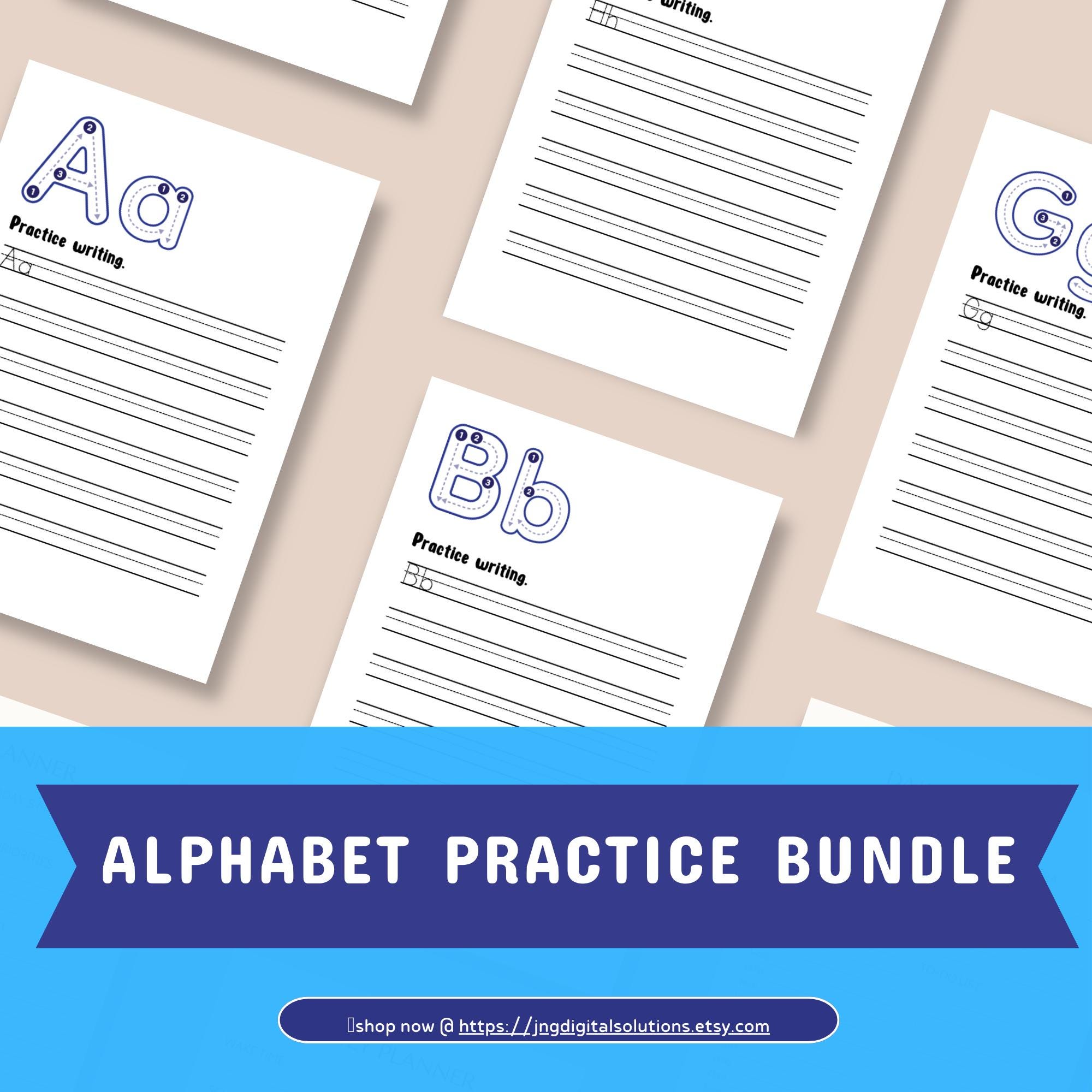 Download Abc Writing Printable ABC Tracing Workbook: Handwriting Practice for Kids (PDF ...