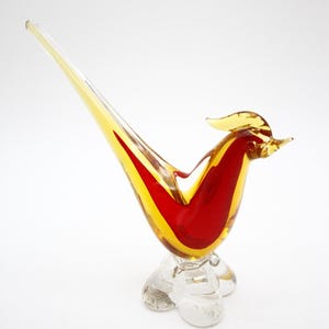 Pheasant Bird Venetian Murano Glass Vintage Hand Blown - 9 " H