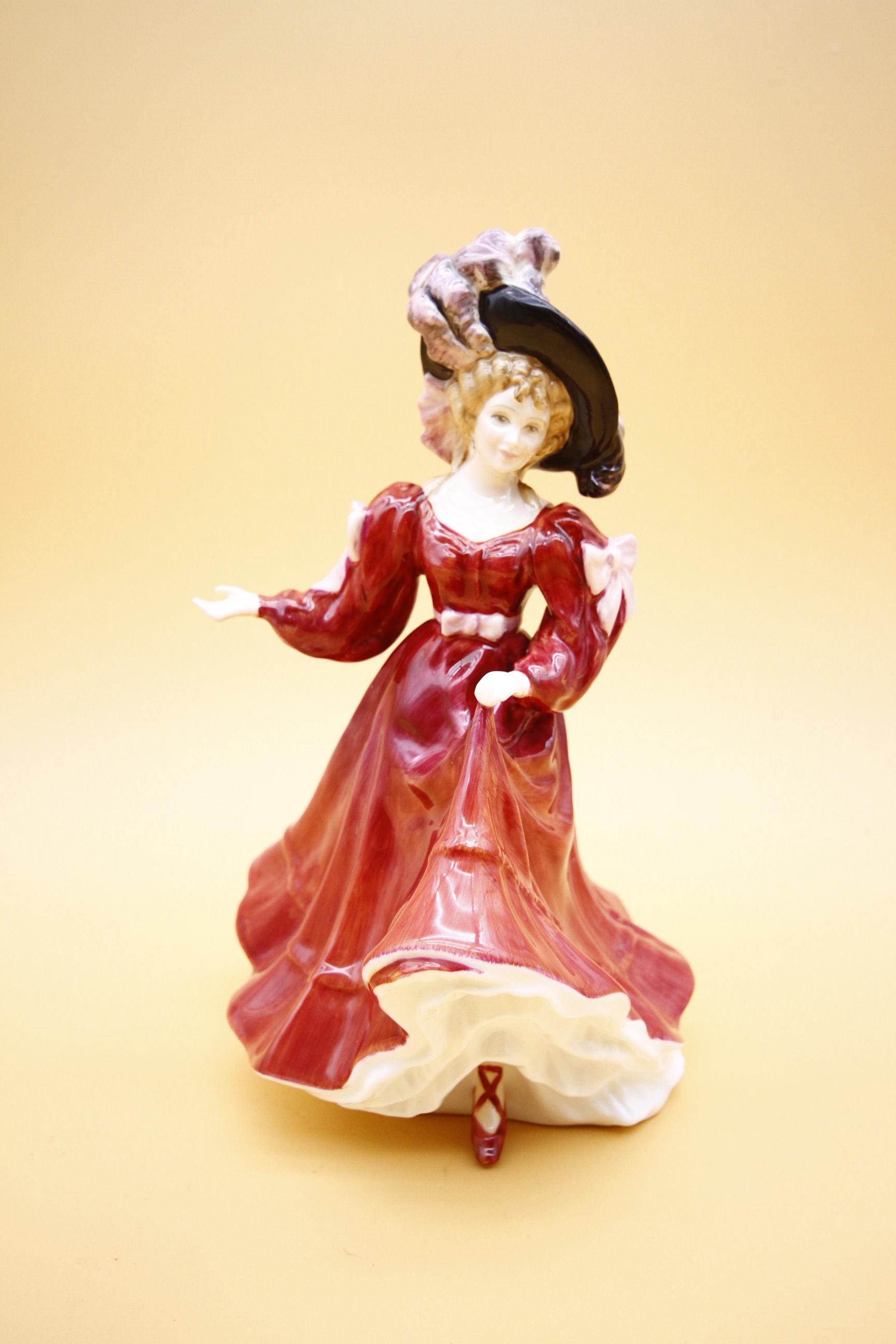 Royal Doulton Patricia Figure of the Year vintage red dress with Large hat  9" h