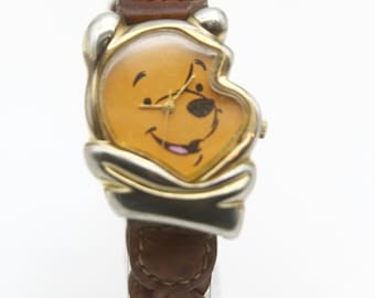 Vintage Winnie the Pooh Watch – Gold Tone, Braided Leather Band Vintage Disney Time Works Winnie the Pooh | Mercari main image 4