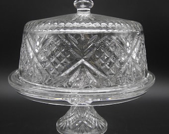 Shannon Godinger Cake Stand and Dome in Crystal Very Heavy 11" h x 12" w