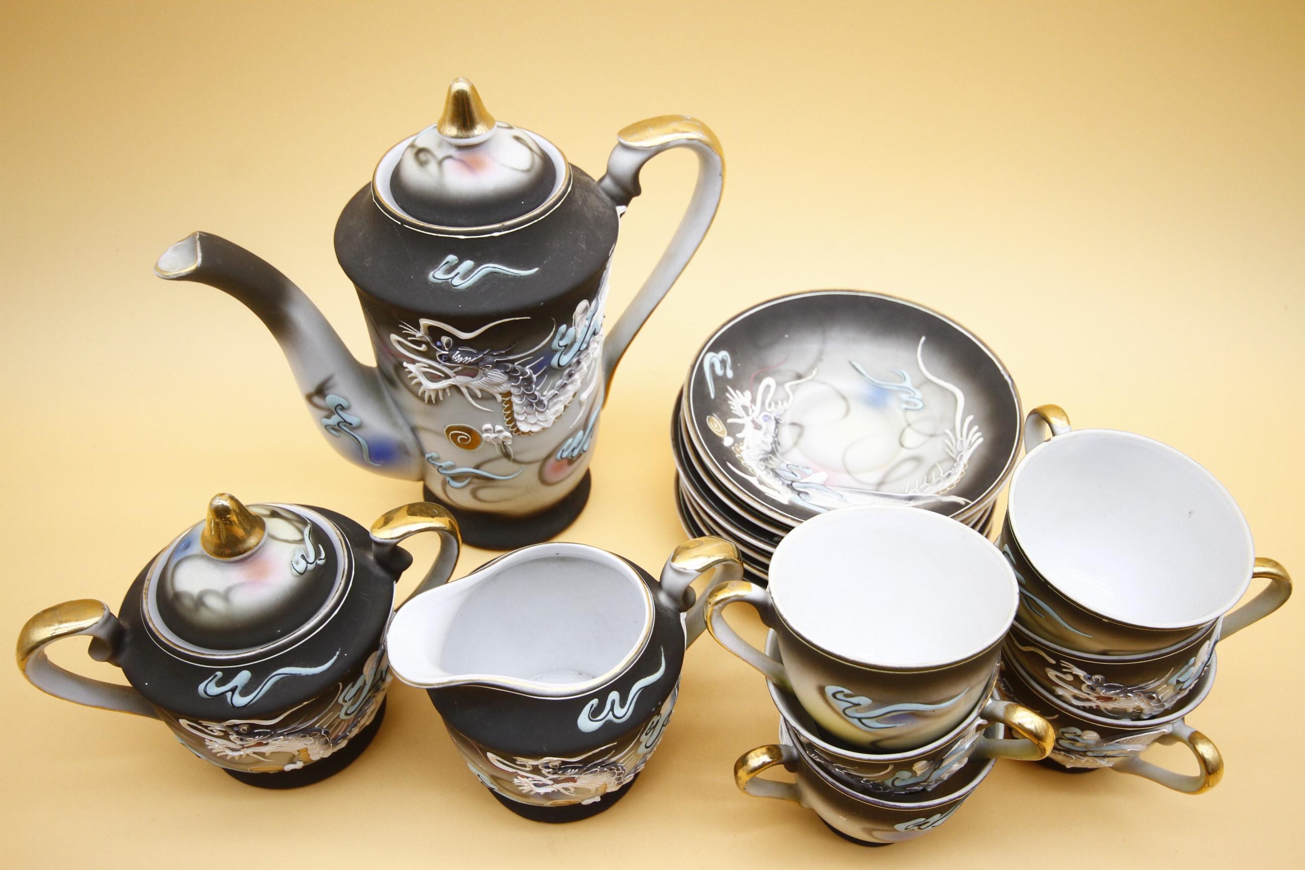 Dragonware Tea Set 17 Pc. Japanese Vintage Betson Porcelain With