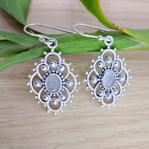 Aquamarine Dangle Earrings: Sterling Silver Gemstone Statement Jewelry