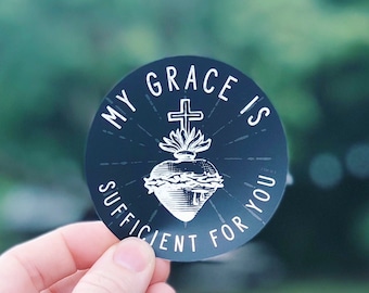 Sacred Heart Decal: Catholic Inspirational Sticker for Laptop, Water Bottle