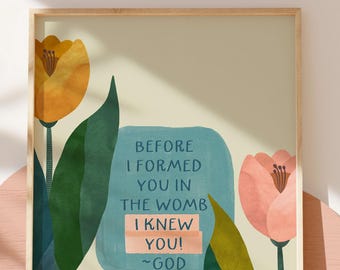 Christliches Gebet druckbares Poster: Boho Blumenwanddekor (digitaler Download)