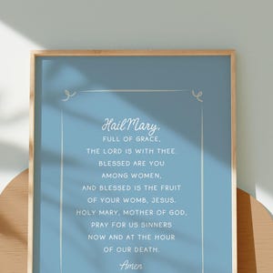Hail Mary Prayer Printable: Catholic Christian Wall Art (Digital Download)