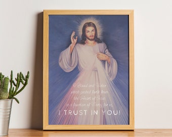 Divine Mercy Print: Jesus I Trust In You, Catholic Art (Digital Download)