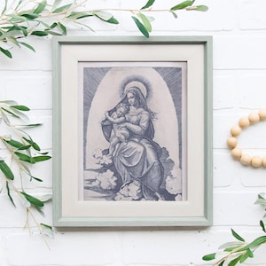 Vintage Madonna and Child Art Print: Catholic Marian Art