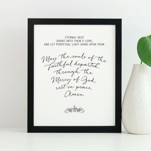 PRINTABLE Catholic Eternal Rest Prayer, May the souls of the faithful departed, printable Prayer , saint download, Catholic, catholic prayer