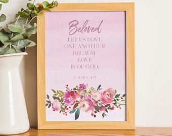 Beloved Scripture Art Print | Valentine's Day Gift (Digital Download)