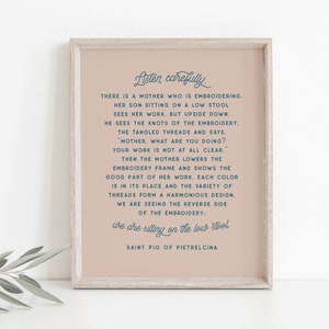 Padre Pio Quote Print: Listen Carefully, Catholic Confirmation Gift