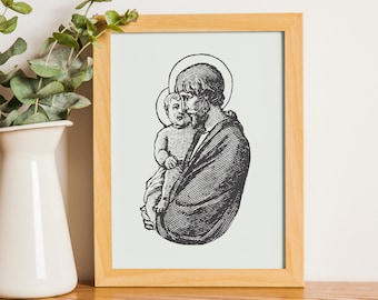 Good St. Joseph Print, Gift for him, Confirmation Gift, Catholic housewarming gift, Foster Father of Jesus, Holy Family, Catholic Art