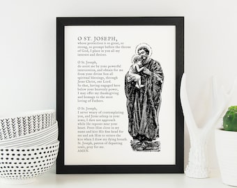 St. Joseph Prayer Print: Catholic Wall Art