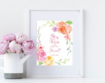 Er ist auferstandener Oster-Druck: Katholische christliche Wandkunst (Digitaler Download)