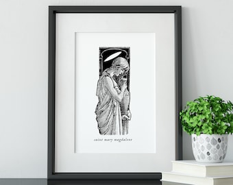 St. Mary Magdalene Art Print: Lent, Good Friday, Catholic Decor