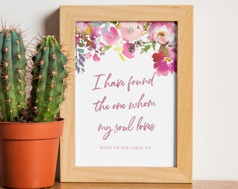 Tarjeta de San Valentín del Cantar de los Cantares: Arte bíblico cristiano (descarga digital)