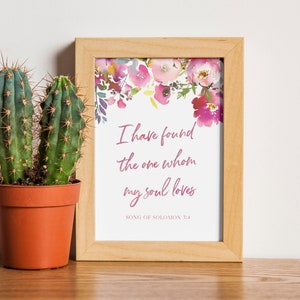 STAMPABILE "Ho trovato colui che la mia anima ama" Biglietto di San Valentino dei Cantici dei Cantici / 1 di 8 download delle Scritture cristiane/sante cattoliche