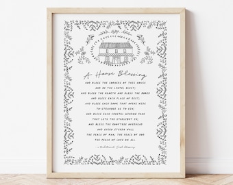 House Blessing Prayer, Irish Traditional House blessing, New Home Gift, housewarming, St Brigid prayer, Celtic house blessing, catholic gift