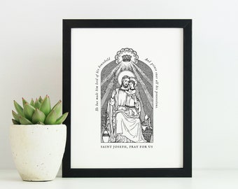 St. Joseph Print: Catholic Gift, Father and Worker Art