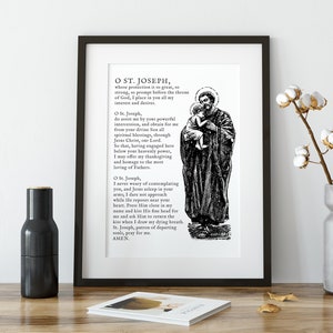 St. Joseph Prayer Print: Catholic Wall Art