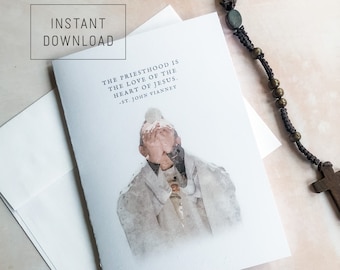 Catholic Priest Ordination Card: Appreciation Gift (DIY Printable PDF)
