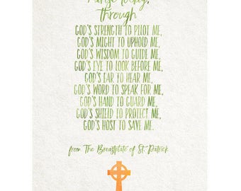 Irish Blessing Quote, "I Arise Today", St. Patrick Breastplate, Irish quote, Irish blessing, 8x10 & 5x7, St. Patrick, Irish Gift