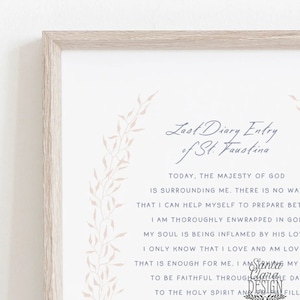 St. Faustina&#39;s Diary Holy Spirit Print