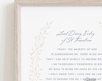 St. Faustina's Diary Holy Spirit Print