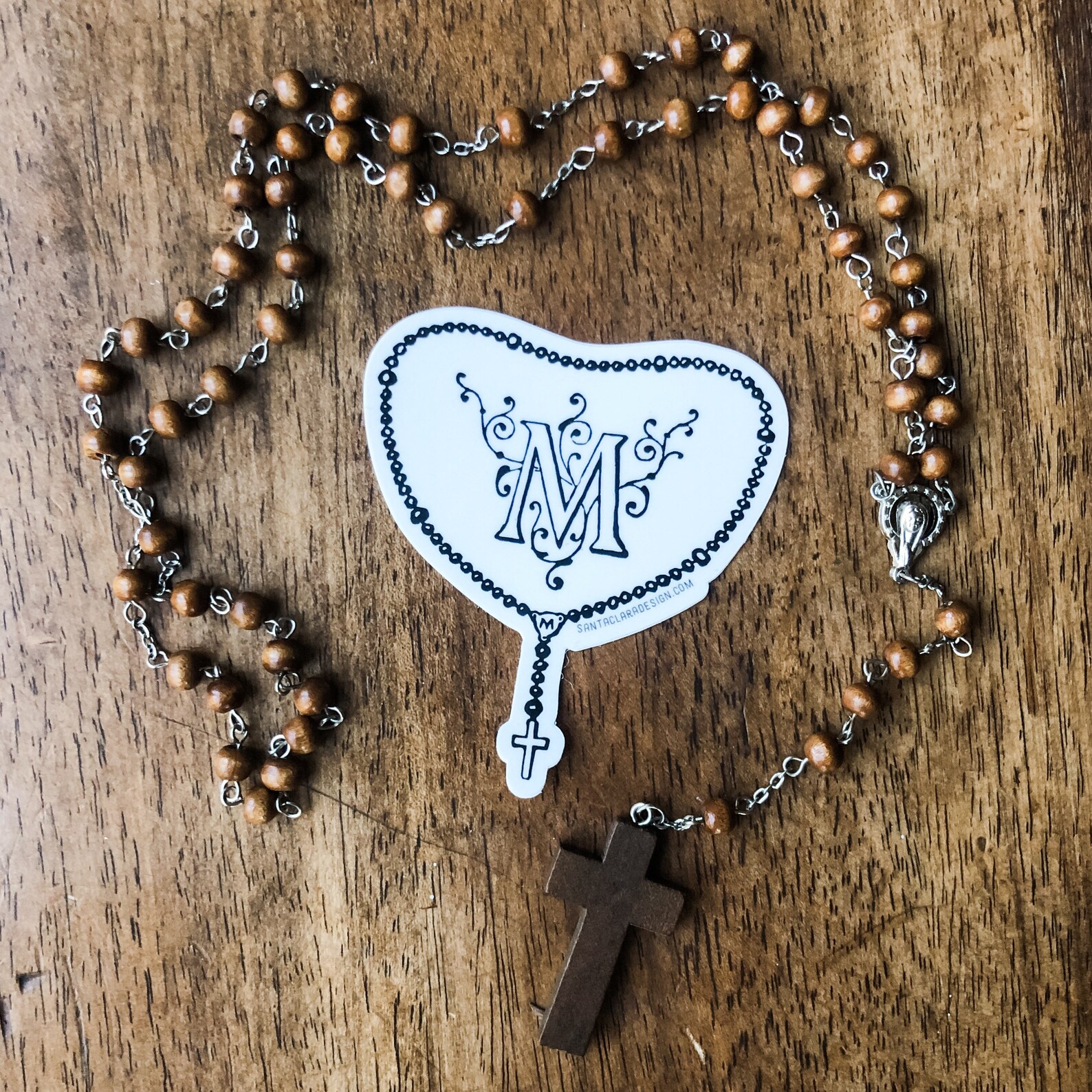 Rosary Decal Catholic Art Decor indoor outdoor use Mary Etsy