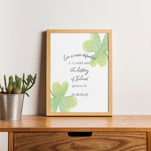 PRINTABLE JPII&#39;s Irish &quot;The History of Ireland Proves It&quot; Quote, St. Paddy&#39;s Day ,  Irish Blessing 8x10 & 5x7, St. Patricks Day, Catholic