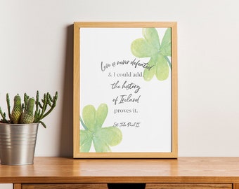 PRINTABLE JPII's Irish "The History of Ireland Proves It" Quote, St. Paddy's Day ,  Irish Blessing 8x10 & 5x7, St. Patricks Day, Catholic