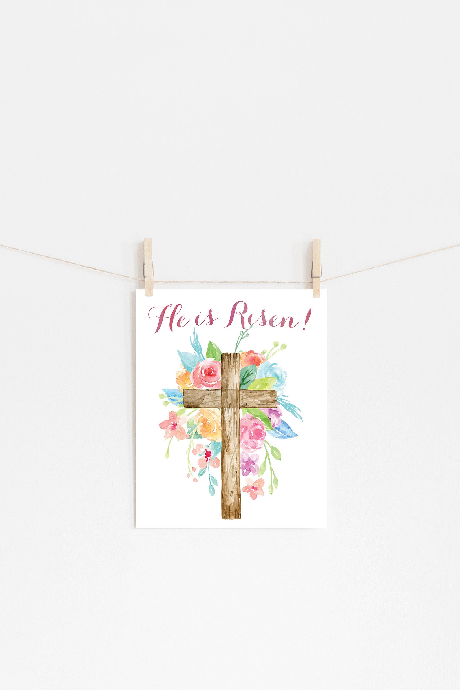 PRINTABLE: Floral he is Risen Printable Wall Art | Etsy