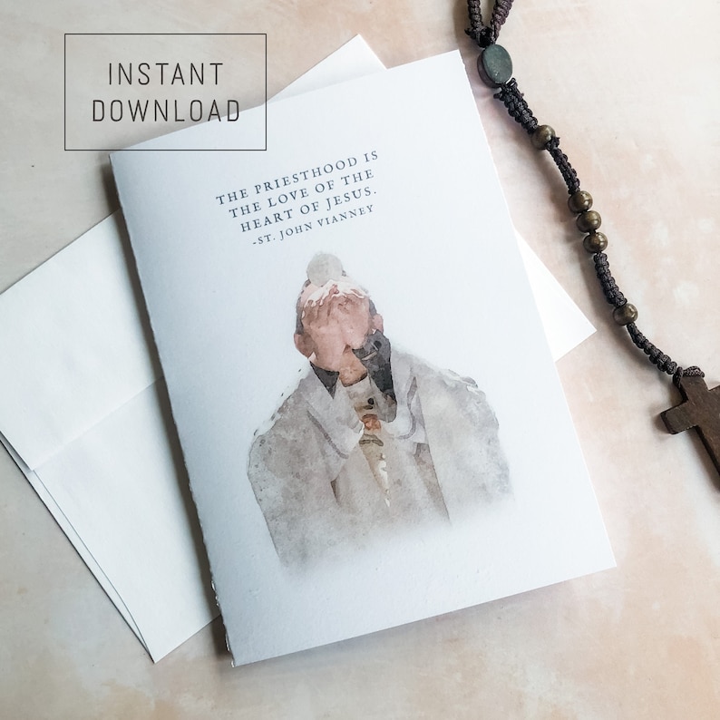 Catholic Priest Appreciation/ordination Card Instant Etsy