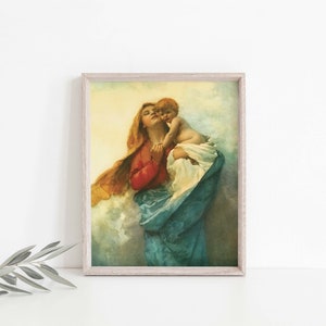 Our Lady of Purity Vintage print, Catholic Art Print, Marian Art, Catholic Art, Catholic Gift, Mary Print, Christmas, Confirmation Gift