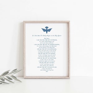 St. John Paul II&#39;s Daily Prayer to the Holy Spirit, Catholic Art, Saint Print, Saint Quote Art, Catholic Poster, Inspirational, Confirmation