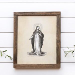 Jesus "I Am With You Always" Catholic print, Christian Art, Religious Faith Print, prayer poster decor, home altar print, prayer art